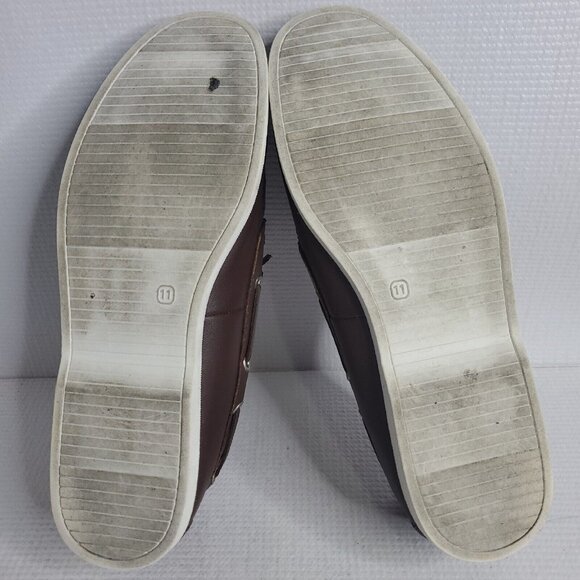OLD NAVY Boat Shoes Size 11 FAUX LEATHER BOAT CLASSIC BROWN SLIP ON - Picture 5 of 7